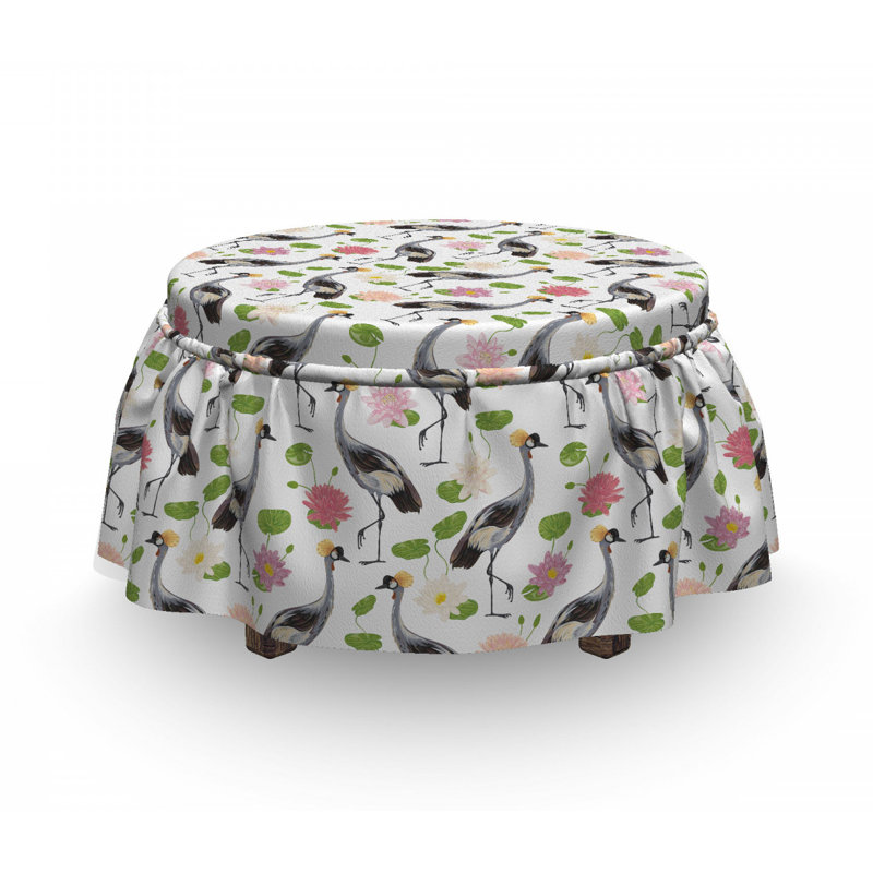 Housse pour repose-pieds motif oiseau oriental