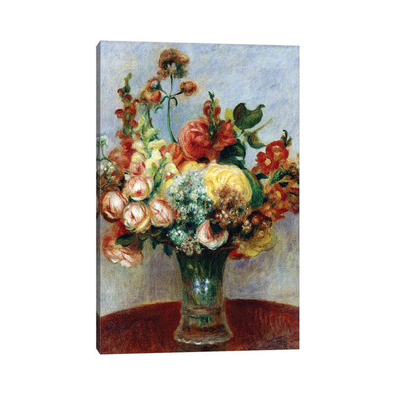 Flowers In A Vase by Pierre-Auguste Renoir - Painting on Canvas, Wrapped Canvas, 66.04cm H x 45.72cm W x 1.91cm D
