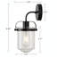 Dimmable Matte Black Armed Sconce With Clear Glass Shade (Bulb Not Included)-594100659-594100671
