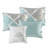 Reversible Modern Bedding Set, Aqua Cotton Design For Twin Daybed