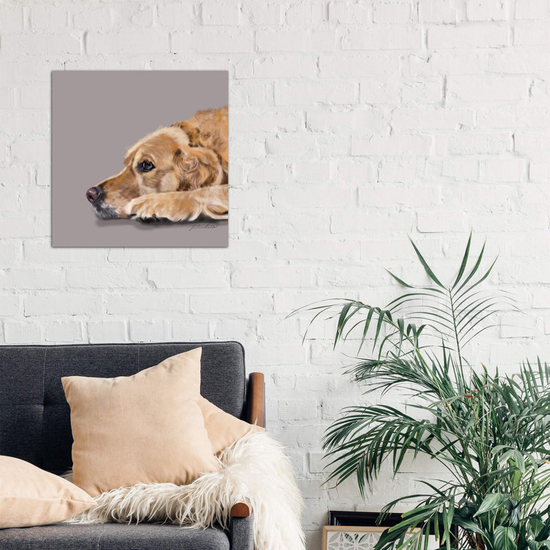 Golden Retriever by Vicki Newton - Wrapped Canvas Painting, 93.98 cm H x 93.98 cm W x 1.91 cm D
