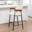 Tabouret de comptoir rembourré avec accoudoirs Devane-123161722