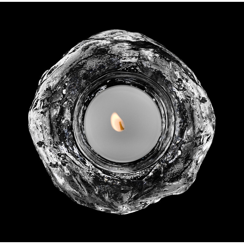 Clear Glass Winter Snowball Tabletop Votive Holder