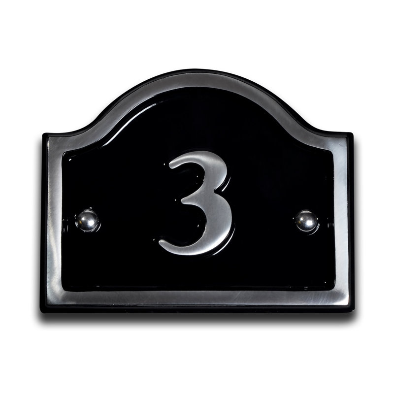Jaclynn 11.5cm H Reflective Metal House Number, 3