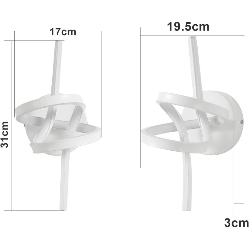 Wall lamp LED wall light indoor: wall lamp for staircase hallway living room bedroom interior 7W modern design wall lights warm white