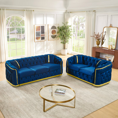 2 Piece Chesterfield Sofa Set