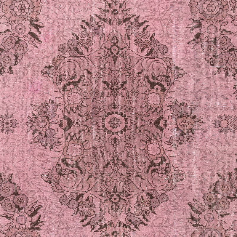 Tapis rose noué à la main 6,4 x 9,4 pi pour intérieurs modernes