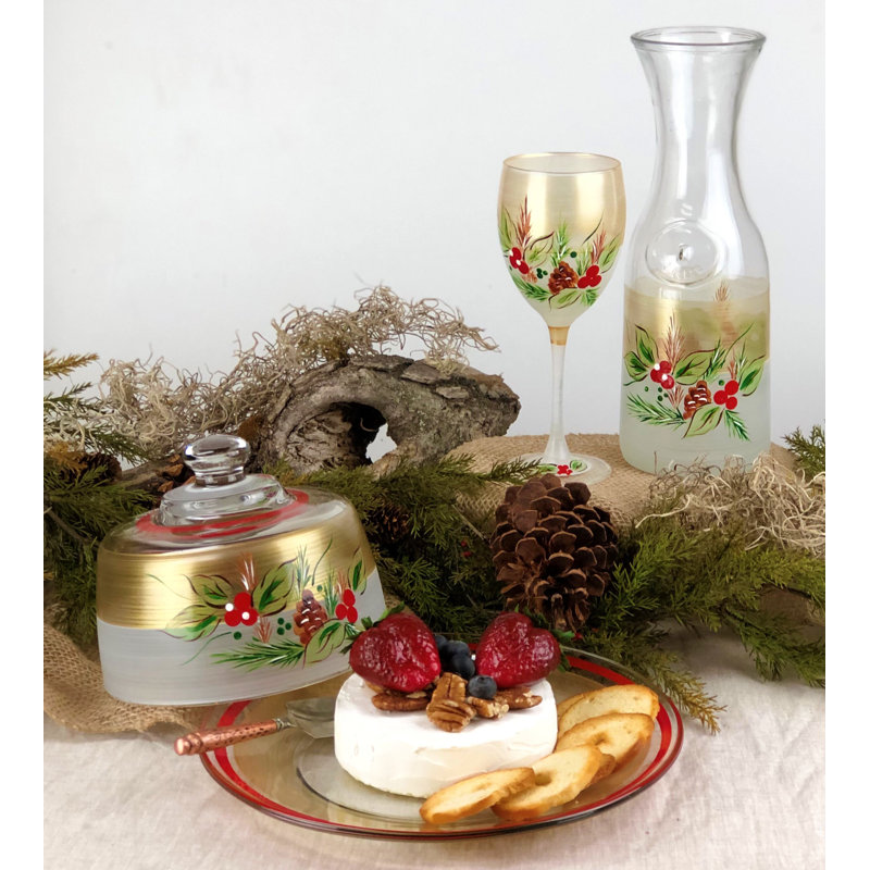Mistletoe Glass Beverage Dispenser