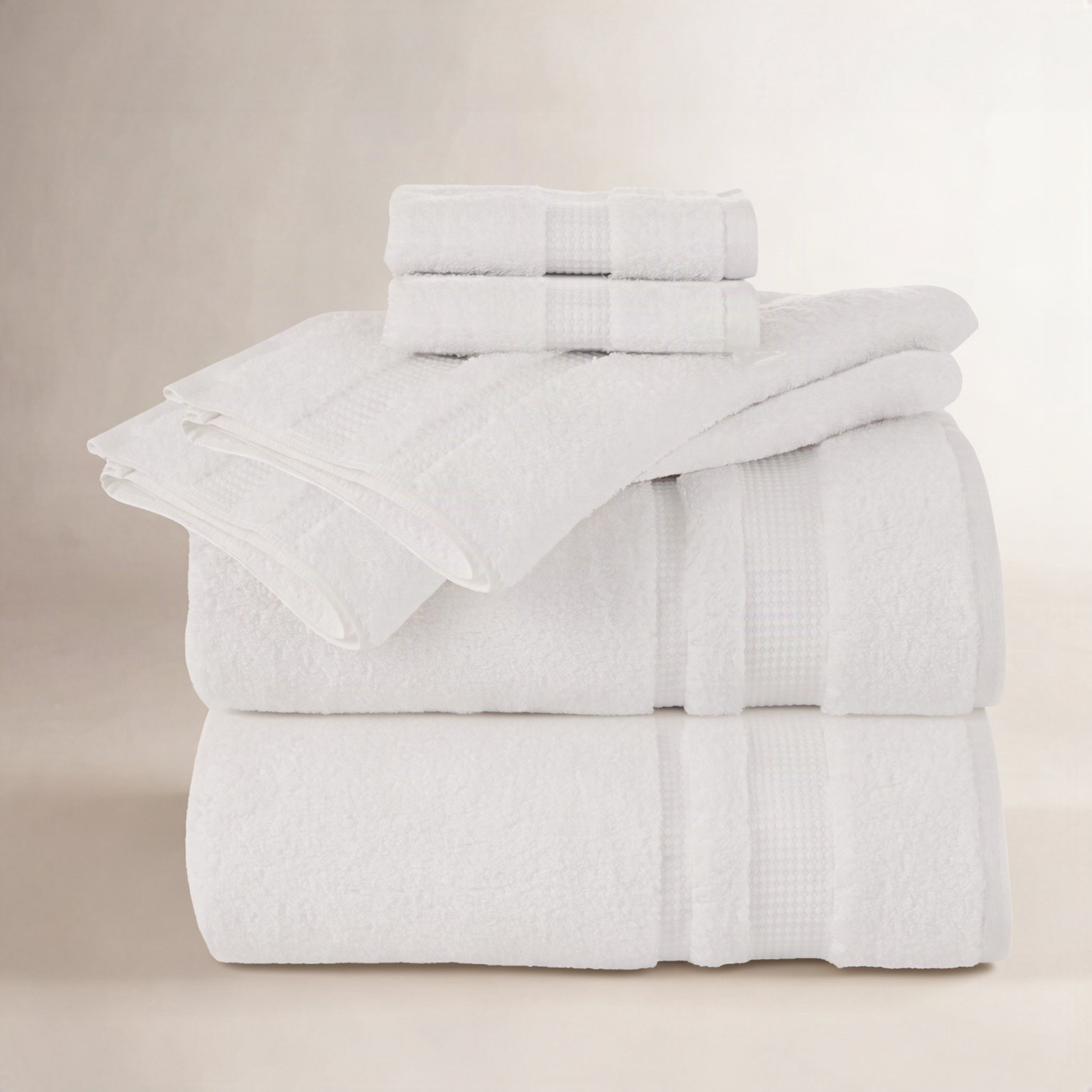 Casswell 6-Piece Cotton Towel Set, White