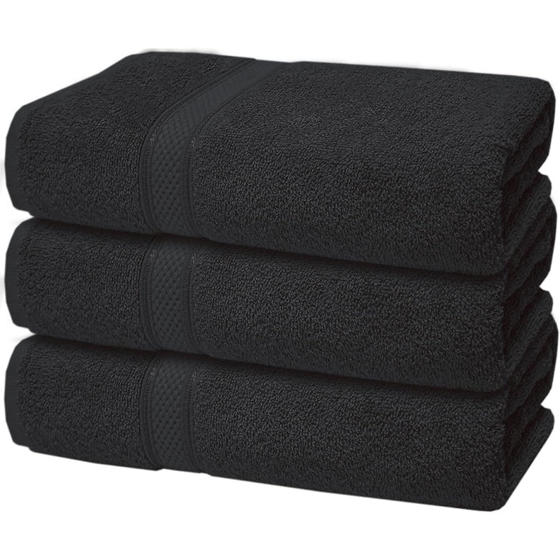 Nayelly Turkish Cotton Bath Towel, Black