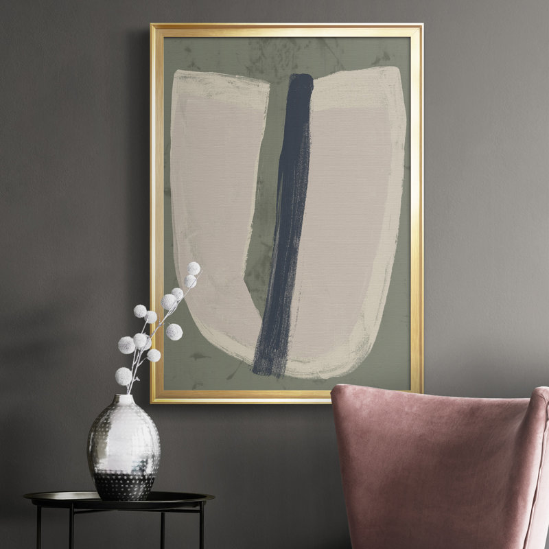 Toile encadrée de qualité supérieure «Paper Slice III» - prête à être accrochée, H 30,5 po x l 22,5 po x P 1 po, Cadre doré