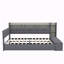 Lit de jour double rembourré avec repose-pieds et tablettes-129865211