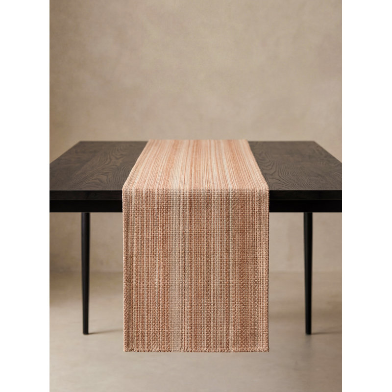 Mint Green Seagrass Stripe Indoor Outdoor Table Runner 14x72, Harvest Orange