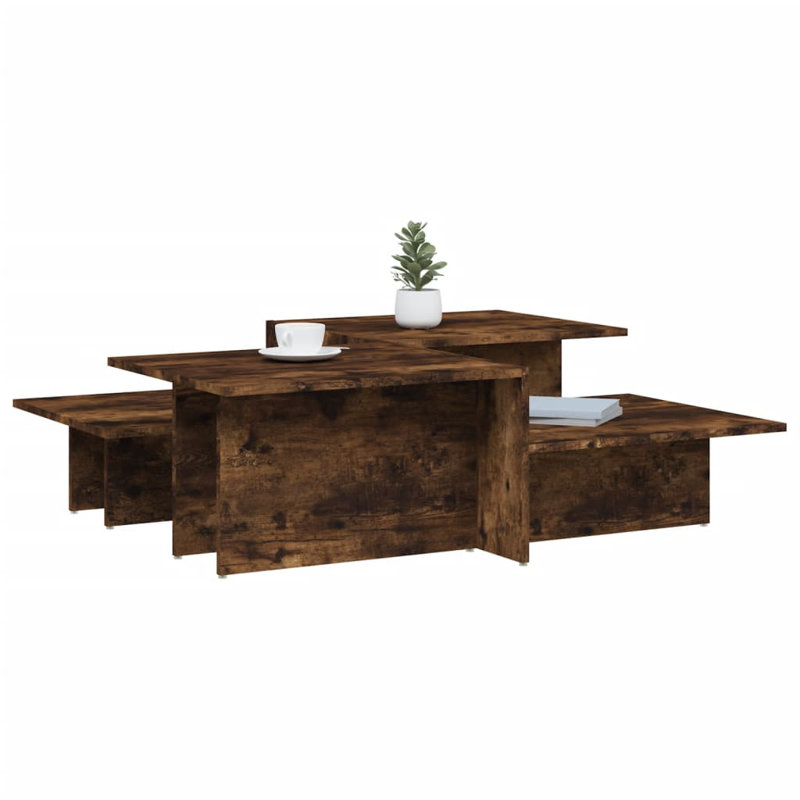 Table basse simple Ceciel, Chêne fumé