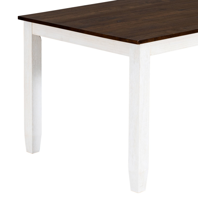 Ensemble de table de salle à manger de style rustique 6 pièces TREXM avec 4 chaises ergonomiques et un banc, Noyer