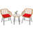 Brookley 2 - Person Wicker Patio Dining Set with Round Table , Cushions Included-1013349384-1013349620