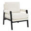Chaise avec accoudoirs en chenille moderne, assise en bois, coussin de dossier polyvalent, 33,31 po Largeur, rembourrage doux du salon Mid-Century blanc, structure en bois massif, amovible, hauteur 33,88 po