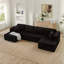 Canapé modulaire en U en forme de U, canapé modulaire compressé en velours côtelé de style minimaliste moderne, canapé-lit pour le salon, la chambre à coucher, canapé-lit confortable Comfy Space-Efficient Design-Noir-2089689924