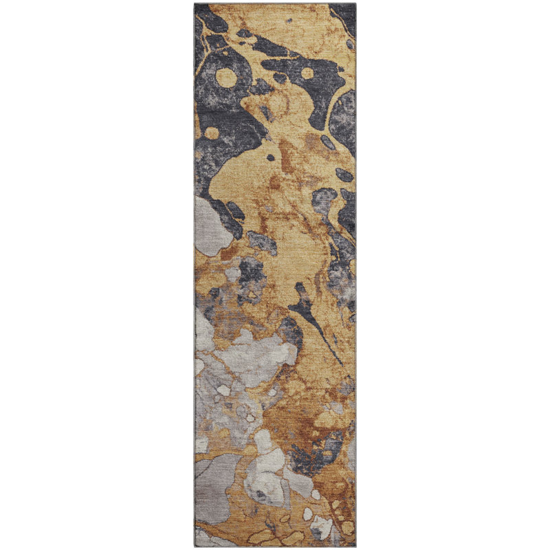 Premium Machine Washable Mayfield AMF1909 Abstract Rug, Runner 2'3" x 7'6"