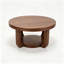 Table basse ronde, table basse avec rangement, petite table basse, table basse moderne, table d'appoint - Table basse ronde à 2 niveaux de 80 cm (31,5 po) pour salon, couleur noyer