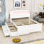 3 Drawers Platform Bed with Twin Trundle and LED Headboard-1499034970
