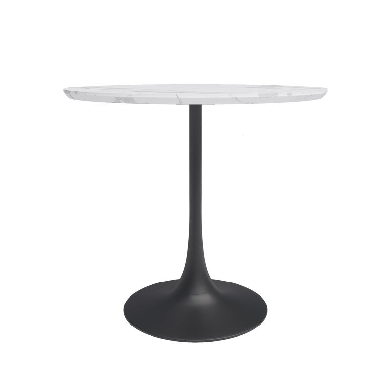 Caraballo Crippen Luker 31" Dining Table With Pedestal Base and Luker Dining Chairs for Indoors