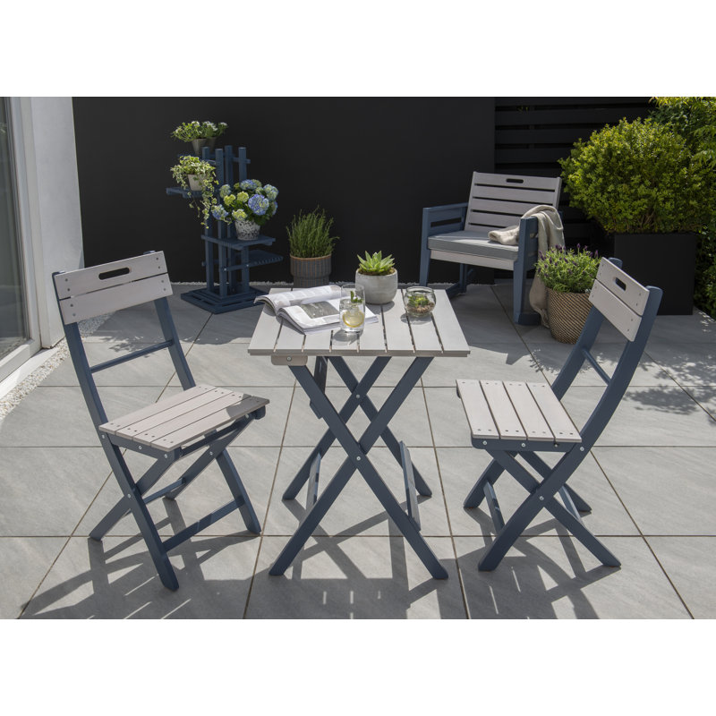 Valery 2 - Person Wood Patio Dining Set with Square Table