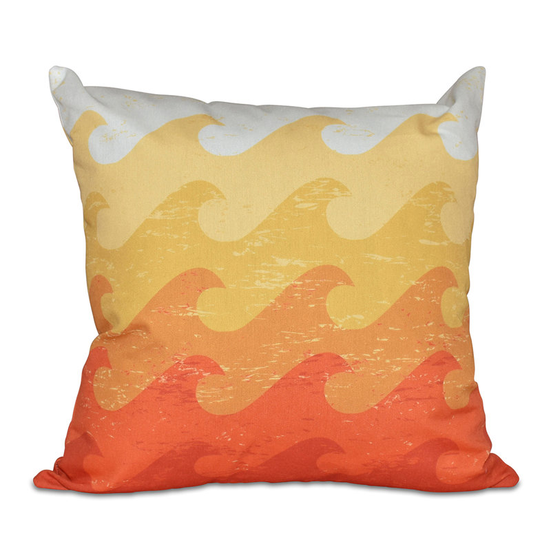 Housse et insert de coussin carré Surf, Sand & Sea, H 26 po x l 26 po, Jaune/orange