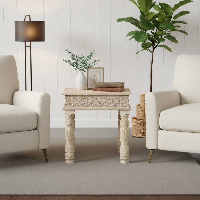 Table de bout Aarohi, Blanc