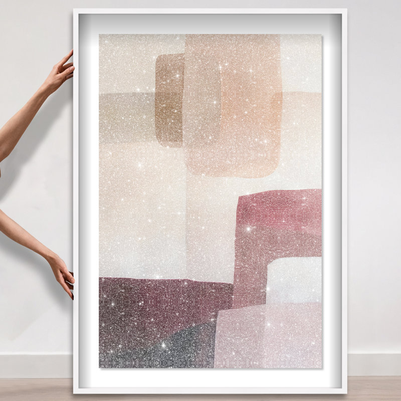 Ruby Dreams I Shadowbox Abstract Print by Oliver Gal, Black Frame, 10 x 15, 55.5"H x 37.5"W, White Frame