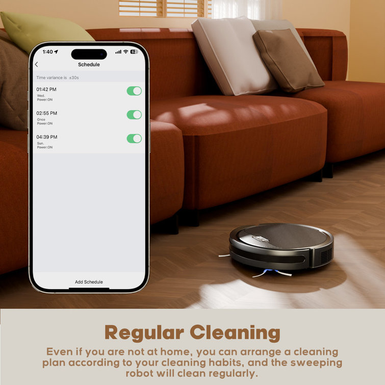 Robot Vacuum And Mop Combo, App/Voice Control, 2 In 1 Robot Vacuum Cleaner, 4000pa Max Power Suction, Scheduled Cleaning, Automatic Recharge, For Pet Hair, Low Carpet, Black