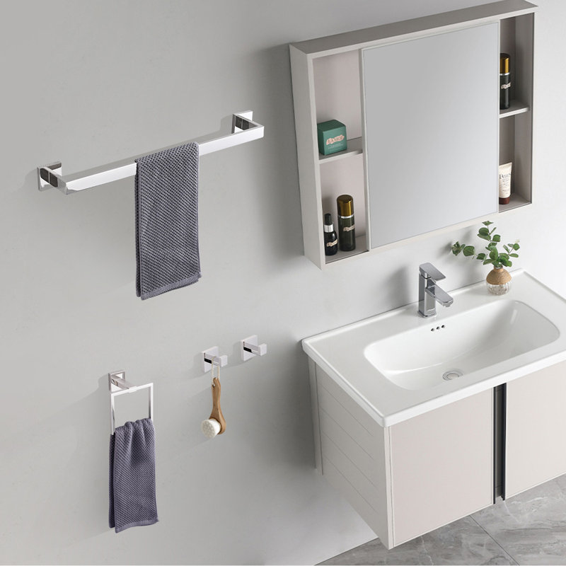 Ensemble de quincaillerie de salle de bain 5 pièces en acier inoxydable 304, Chrome chrome