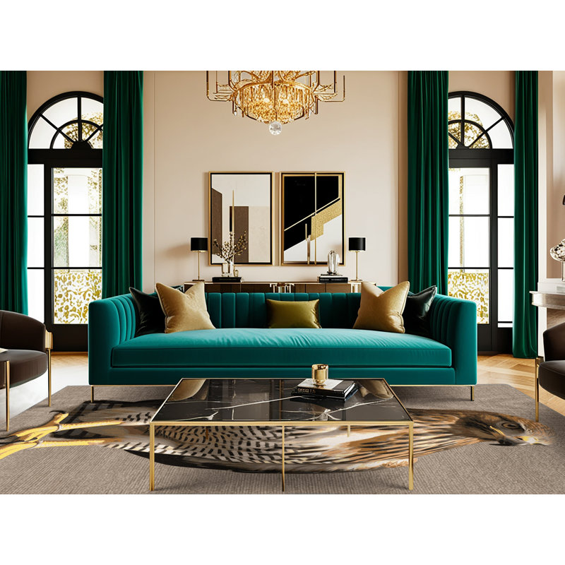Washable Red shouldered Hawk Birds Area Rug, Rectangle 7' x 9'
