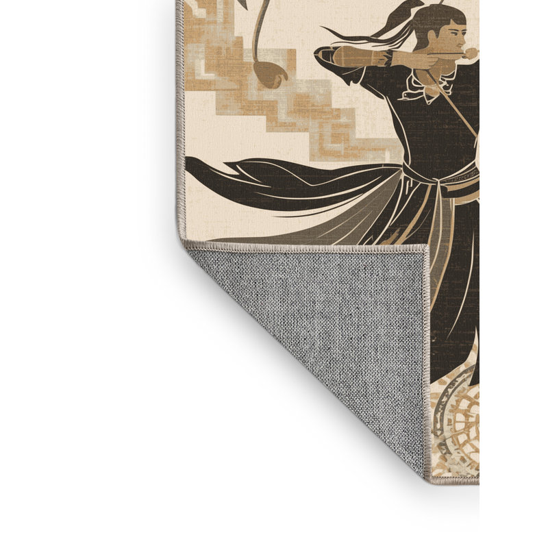 Tapis oriental classique beige lavable à la machine Marvale Contest, 2x3