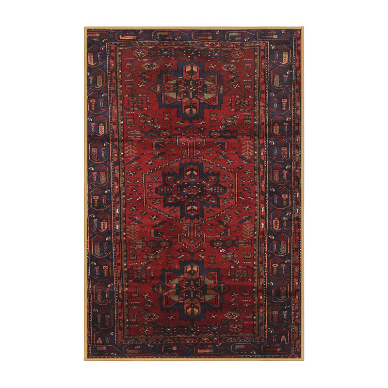 Tapis rouge / noir Southwestern, Rectangle 8 pi x 10 pi