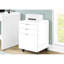 Classeur à roulettes contemporain avec stratifié blanc brillant et options de rangement polyvalentes Traitement de surface, tiroirs de bureau, support d'imprimante moderne