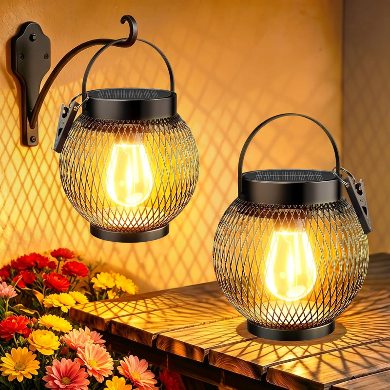 Bright Hanging Solar Lights For Outside Decorative, Upgraded Solar Powered Lanterns Led Lighting For Garden Patio Porch Decor Gifts