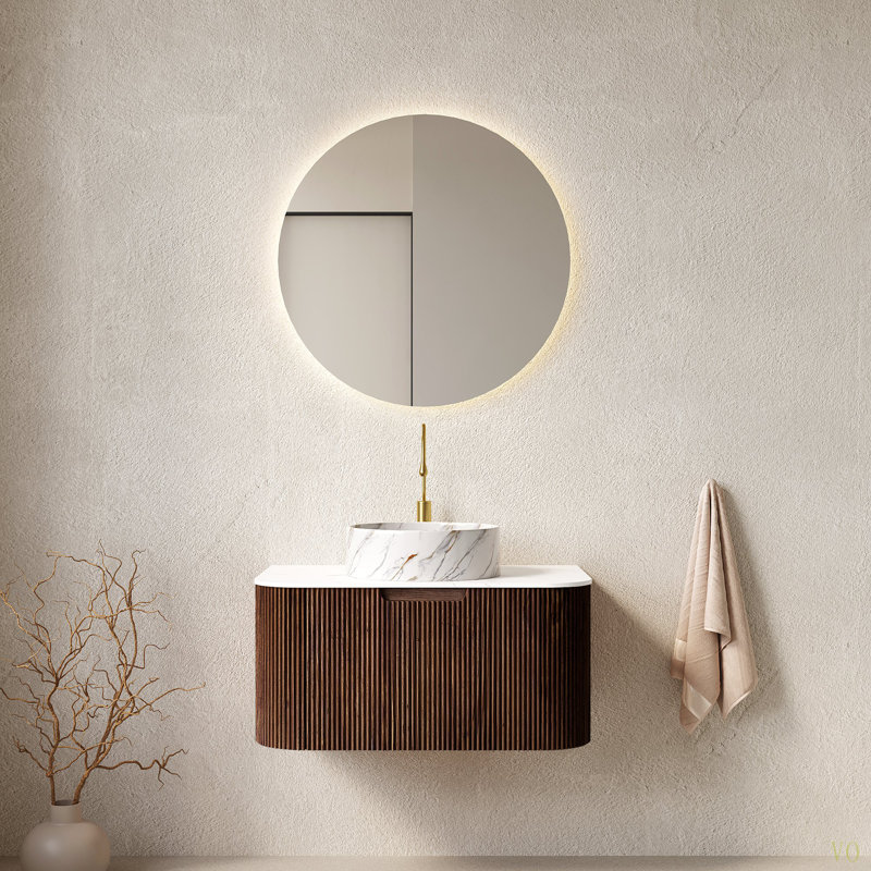 Meuble-lavabo de salle de bain mural 30 po avec lavabo, lavabo en céramique 30 po avec lavabo et tiroir à tiroir, 30"
