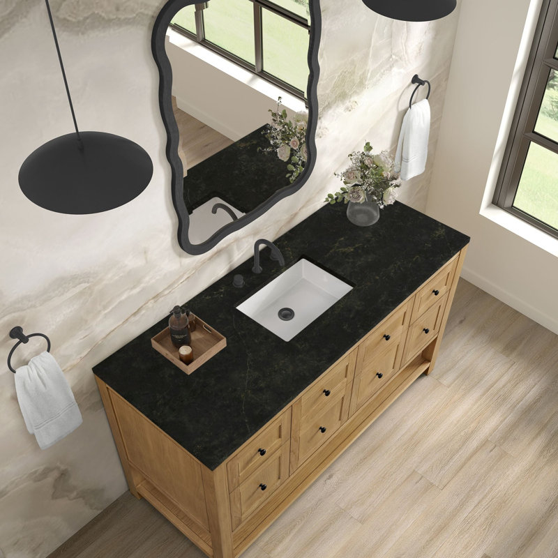 Breckenridge 60 in. Single Vanity, Light Natural Oak, Phantome Eclos, Widespread