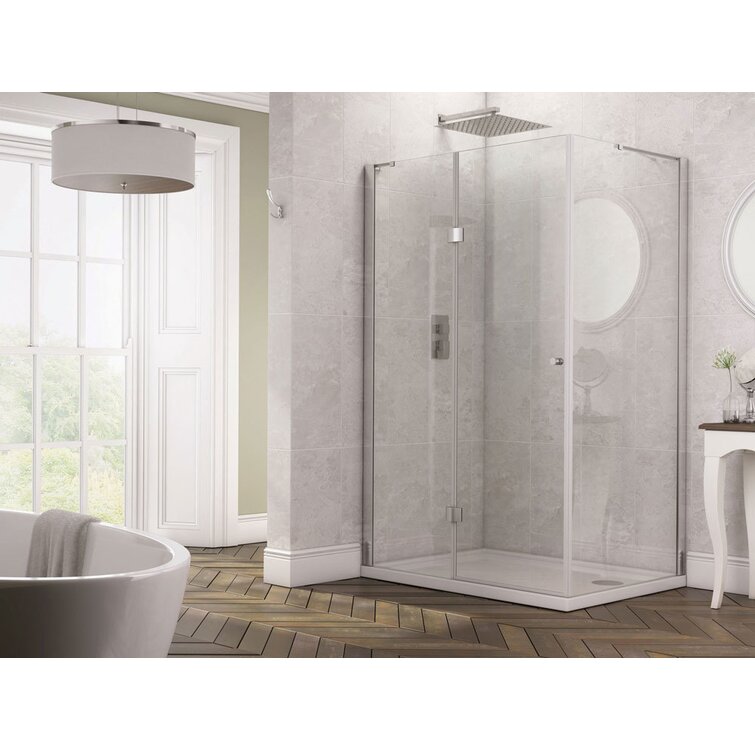 Stoney 1850mm H Frameless Shower Door with Clear Glass