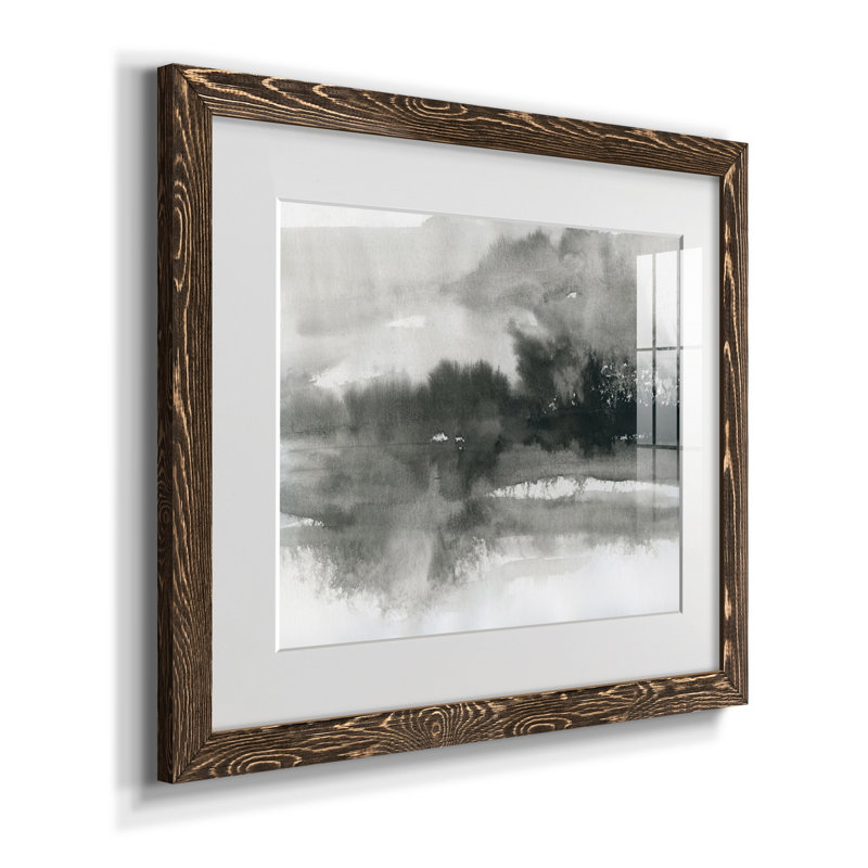 Lake Drama I - Impression de cadre photo sur papier, H 24 po x l 18 po x P 1,5 po, Papier noyer