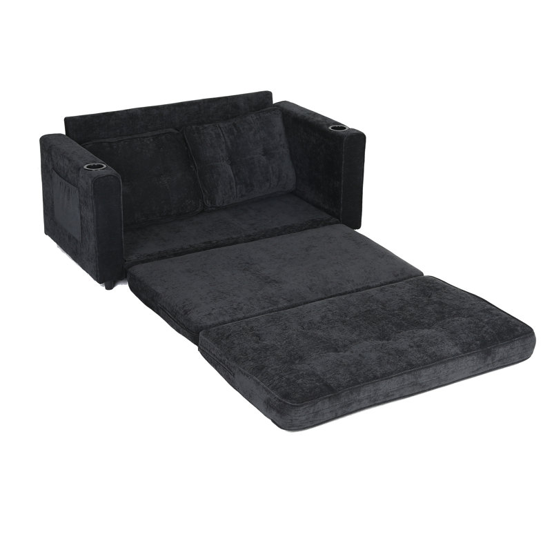Canapé-lit convertible en futon, Noir