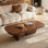 51" Modern Minimalist Double Leg Solid Wood Rectangular Coffee Tables For Living Room