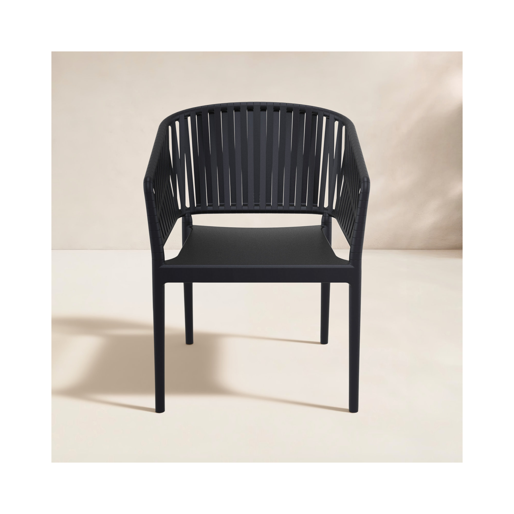 Newport Outdoor Stacking Dining Armchair, Black