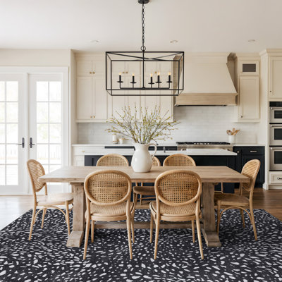 Antelope Print Charcoal Machine Washable Non-Slip Indoor Area Rug