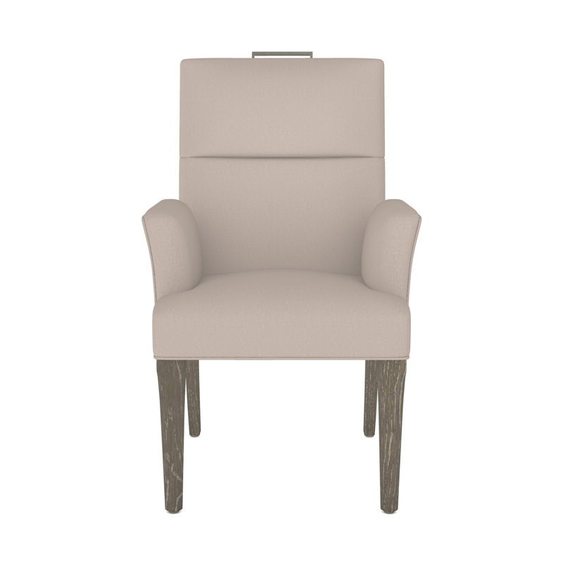 Thom Filicia Home Fabric Tight Back Arm Chair, Hampton, Jiggles Fawn