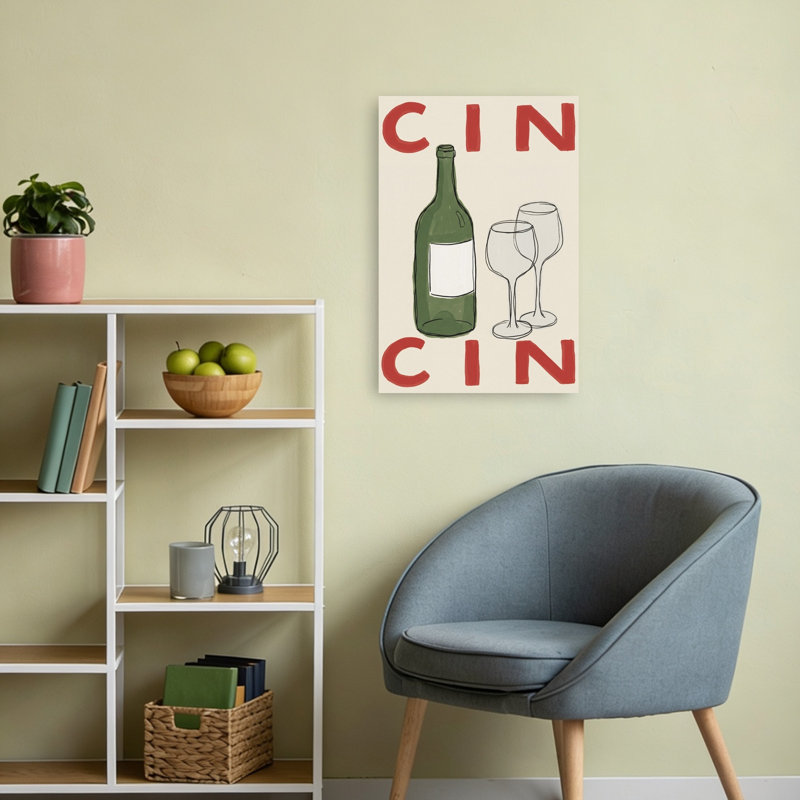Reproduction d'art contemporain Cin Cin Wine Toast, 24" H x 16" W