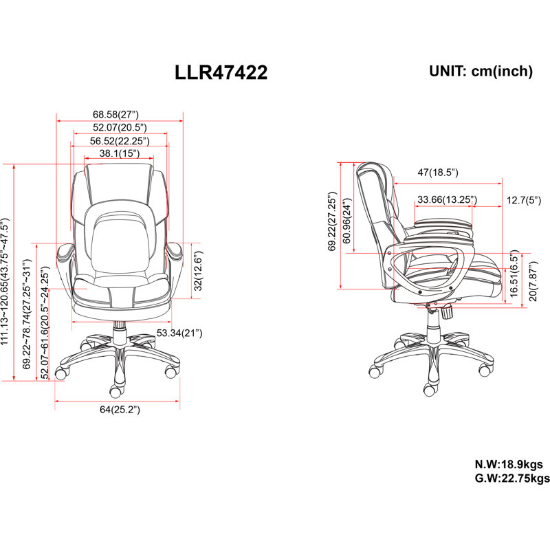 Fauteuil de direction Bien-être par conception