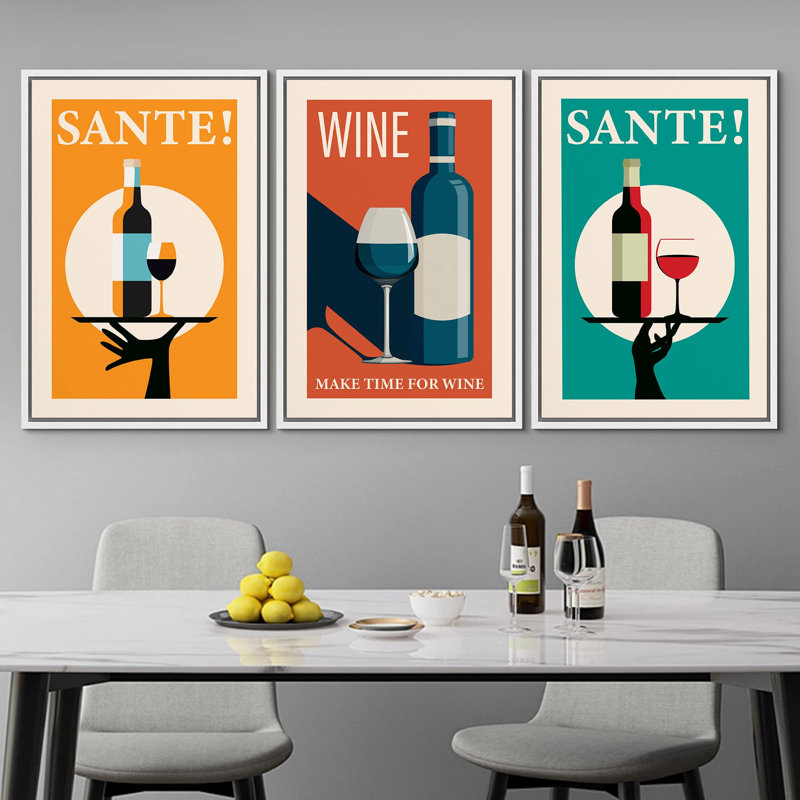 Déco chic à la mode, affiches de vin santé, boissons, cocktails, vin, art moderne, décoration, Cadre flottant blanc