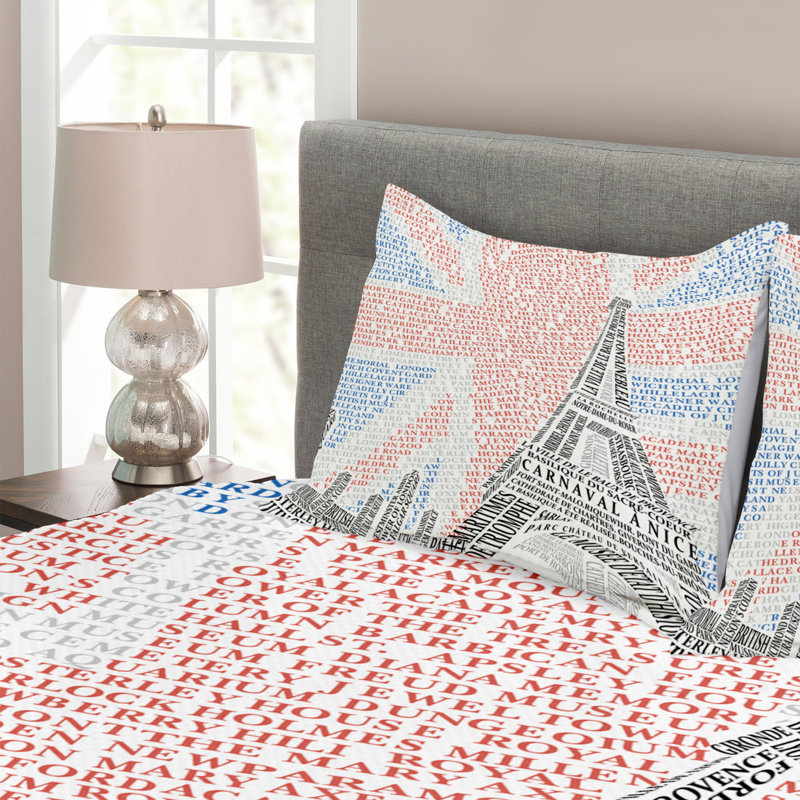No Pattern Bedspread with Pillow Shams Included, 220 x 264 cm